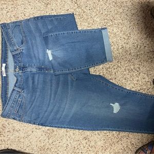 Levi boyfriend distressed jeans.